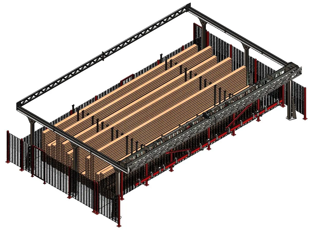 Automatisiertes Balkenlager zur Materialbereitstellung eT-Matic BeamFeed