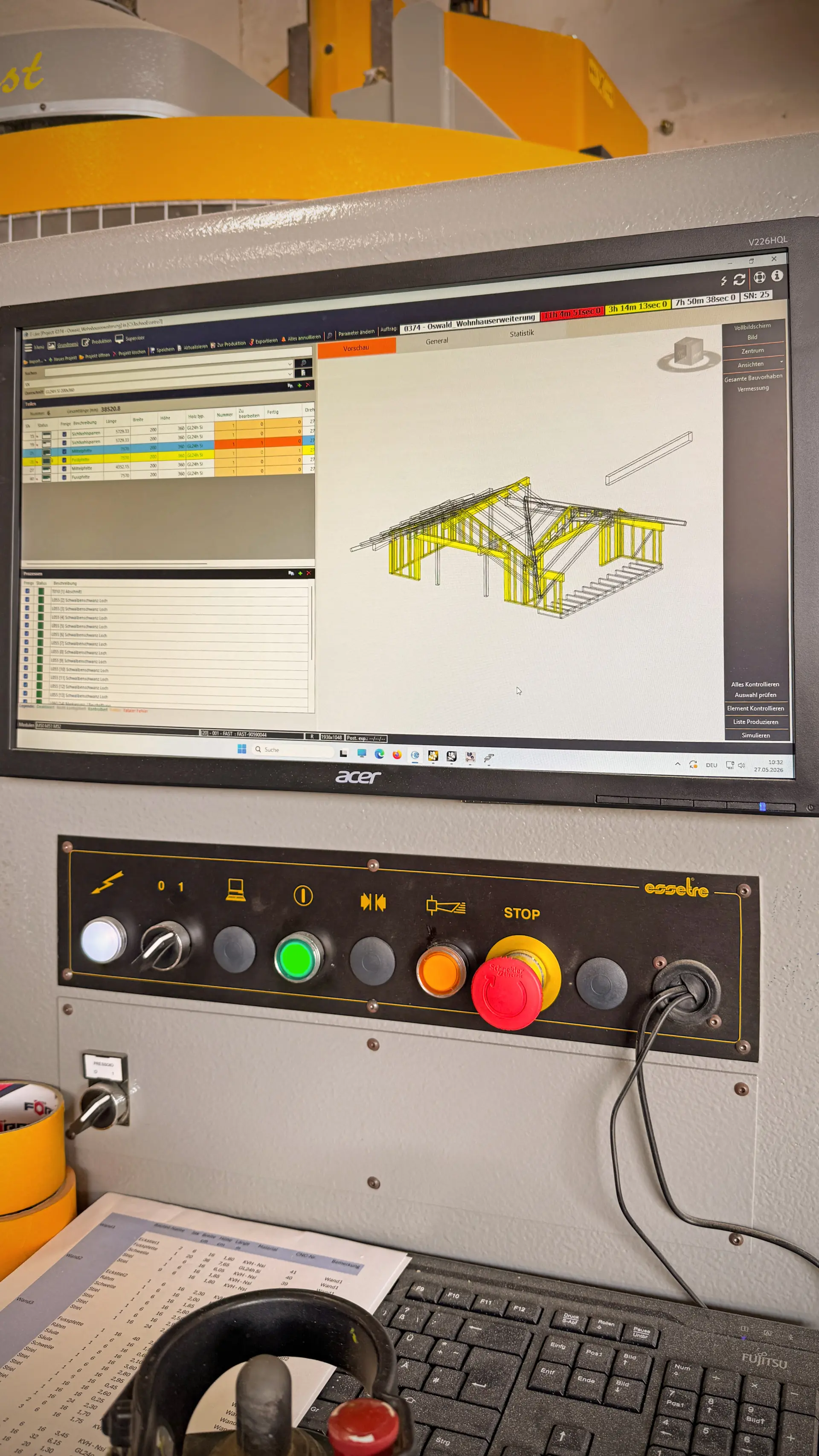 Nach der finalen Planung in der CAD-Software werden die Daten an die E-LIVE-Software von ESSETRE übergeben. Selbstverständlich mit integrierter Anti-Kollisions-Logik.